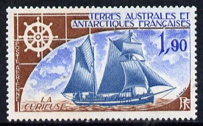 French Southern & Antarctic Territories 1976 La Curieuse (topsail schooner) 1f90 unmounted mint SG 104