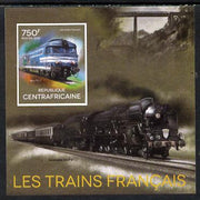 Central African Republic 2014 Trains of France #2 imperf deluxe sheetlet unmounted mint. Note this item is privately produced and is offered purely on its thematic appeal