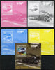 Central African Republic 2014 Trains of France #2 deluxe sheetlet - the set of 5 imperf progressive proofs comprising the 4 individual colours plus all 4-colour composite, unmounted mint