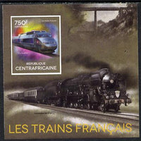 Central African Republic 2014 Trains of France #4 imperf deluxe sheetlet unmounted mint. Note this item is privately produced and is offered purely on its thematic appeal