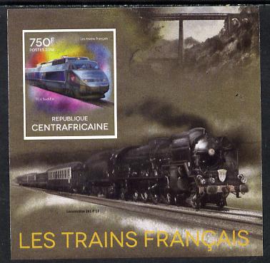 Central African Republic 2014 Trains of France #4 imperf deluxe sheetlet unmounted mint. Note this item is privately produced and is offered purely on its thematic appeal
