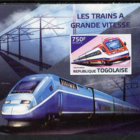 Togo 2014 High-Speed Trains #2 imperf deluxe sheetlet unmounted mint. Note this item is privately produced and is offered purely on its thematic appeal