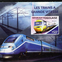 Togo 2014 High-Speed Trains #3 imperf deluxe sheetlet unmounted mint. Note this item is privately produced and is offered purely on its thematic appeal