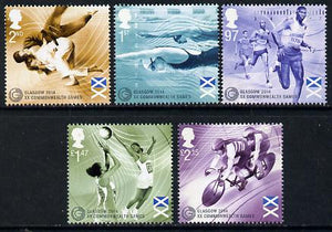 Great Britain 2014 Commonwealth Games perf set of 5 unmounted mint