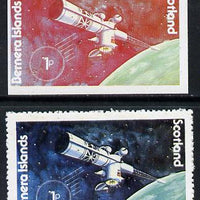 Bernera 1978 Spacecraft 1p imperf single with black omitted plus perf normal unmounted mint