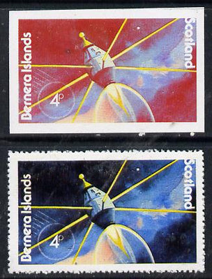 Bernera 1978 Spacecraft 4p imperf single with black omitted plus perf normal unmounted mint