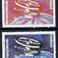 Bernera 1978 Spacecraft 9p imperf single with black omitted plus perf normal unmounted mint