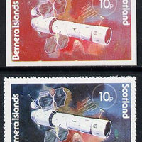 Bernera 1978 Spacecraft 10p imperf single with black omitted plus perf normal unmounted mint