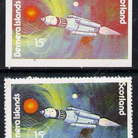 Bernera 1978 Spacecraft 15p imperf single with black omitted plus perf normal unmounted mint