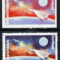 Bernera 1978 Spacecraft 30p imperf single with black omitted plus perf normal unmounted mint