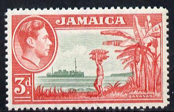 Jamaica 1938-52 KG6 Bananas 3d green & scarlet unmounted mint, SG 126c