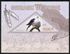 Congo 2014 Birds of Prey imperf s/sheet containing one triangular-shaped value unmounted mint