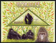 Congo 2014 Gorillals perf s/sheet containing one triangular-shaped value unmounted mint