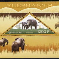 Congo 2014 Elephants perf s/sheet containing one triangular-shaped value unmounted mint