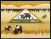 Congo 2014 Elephants imperf s/sheet containing one triangular-shaped value unmounted mint