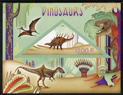 Congo 2014 Dinosaurs imperf s/sheet containing one triangular-shaped value unmounted mint
