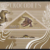 Congo 2014 Crocodiles imperf s/sheet containing one triangular-shaped value unmounted mint