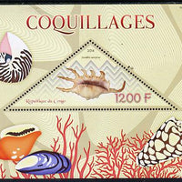 Congo 2014 Shells perf s/sheet containing one triangular-shaped value unmounted mint