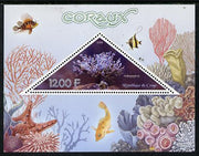 Congo 2014 Coral perf s/sheet containing one triangular-shaped value unmounted mint
