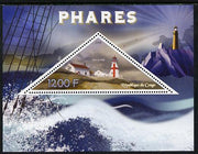 Congo 2014 Lighthouses perf s/sheet containing one triangular-shaped value unmounted mint