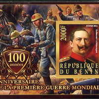 Benin 2014 Centenary of Start of WW1 #1 imperf deluxe sheet containing one value unmounted mint