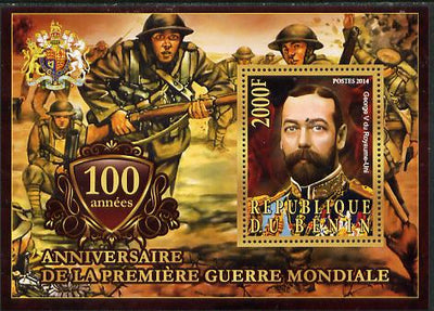 Benin 2014 Centenary of Start of WW1 #2 perf deluxe sheet containing one value unmounted mint