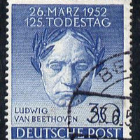 Germany - West Berlin 1952 125th Death Anniversary of Beethoven 30pf cds used, SG B87