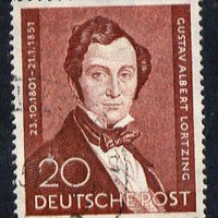 Germany - West Berlin 1951 Death Centenary of Lortzing 20pf cds used, SG B74