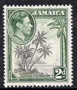 Jamaica 1938-52 KG6 Coco Palms 2d perf 13 x 13.5 unmounted mint, SG 124c