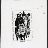 Staffa 1981 Great gold Rushes £8 The Trail of Tears (vertical) - B&W bromide proof of yssued design as Rosen SF 1010