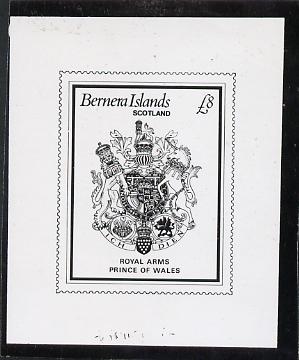 Bernera 1982 Royal Arms £8 - B&W bromide proof of yssued design as Rosen SF 1030