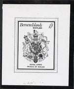 Bernera 1982 Royal Arms £8 - B&W bromide proof of yssued design as Rosen SF 1030