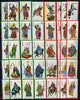 Match Box Labels - complete set of 40 Oriental Mythological Characters (green or red borders), superb unused condition (Tin Wah Match Co)