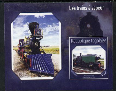 Togo 2014 Steam Locomotives imperf s/sheet F unmounted mint. Note this item is privately produced and is offered purely on its thematic appeal