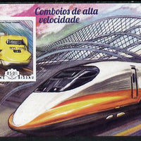Guinea - Bissau 2014 High Speed Trains #2 imperf deluxe sheet unmounted mint. Note this item is privately produced and is offered purely on its thematic appeal