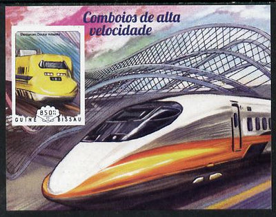 Guinea - Bissau 2014 High Speed Trains #2 imperf deluxe sheet unmounted mint. Note this item is privately produced and is offered purely on its thematic appeal