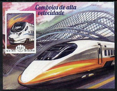 Guinea - Bissau 2014 High Speed Trains #3 imperf deluxe sheet unmounted mint. Note this item is privately produced and is offered purely on its thematic appeal