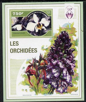 Niger Republic 2014 Orchids #1 imperf s/sheet unmounted mint. Note this item is privately produced and is offered purely on its thematic appeal