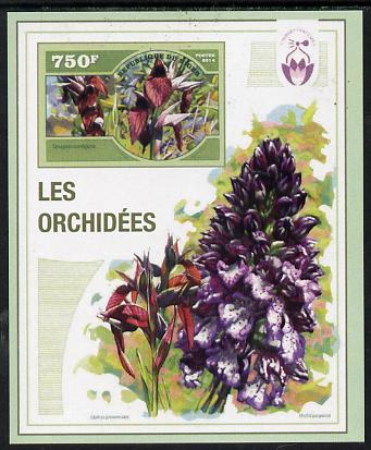 Niger Republic 2014 Orchids #4 imperf s/sheet unmounted mint. Note this item is privately produced and is offered purely on its thematic appeal