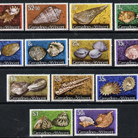 St Vincent - Grenadines 1974 Shells definitive set complete with imprint ate 4c to $5 (13 vals) unmounted mint SG 38B-52B