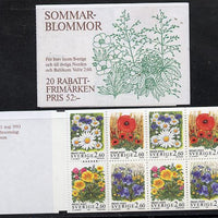 Sweden 1993 - Rebate Stamps - Flowers 52k booklet complete and fine, SG SB 458
