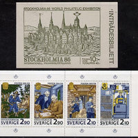 Sweden 1986 Stockholmoa 86 (Stamp Exhibition) 10k booklet complete and fine, SG SB 393