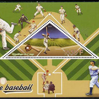 Congo 2015 Baseball perf deluxe sheet containing one triangular value unmounted mint