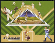 Congo 2015 Baseball perf deluxe sheet containing one triangular value unmounted mint