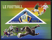 Congo 2015 Football imperf deluxe sheet containing one triangular value unmounted mint