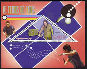 Congo 2015 Table Tennis perf deluxe sheet containing one triangular value unmounted mint