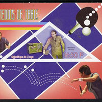 Congo 2015 Table Tennis imperf deluxe sheet containing one triangular value unmounted mint