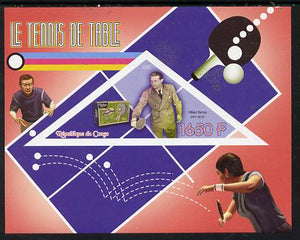 Congo 2015 Table Tennis imperf deluxe sheet containing one triangular value unmounted mint