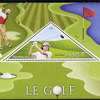 Congo 2015 Golf perf deluxe sheet containing one triangular value unmounted mint