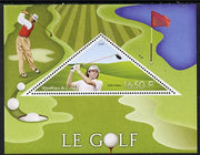 Congo 2015 Golf perf deluxe sheet containing one triangular value unmounted mint